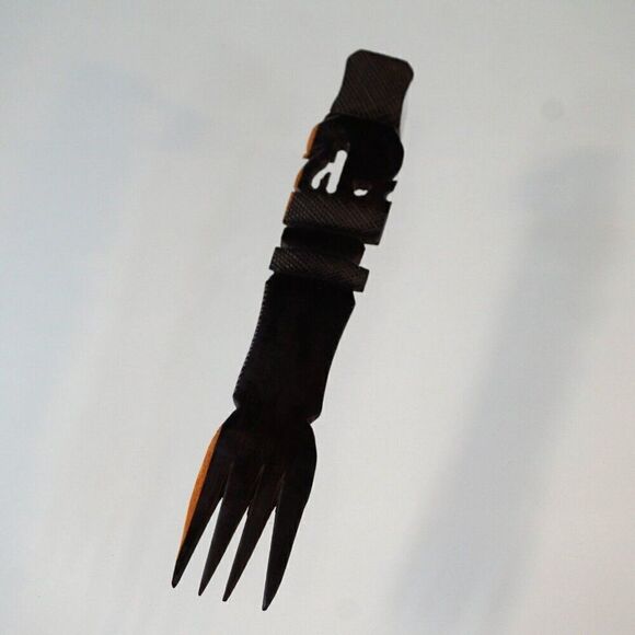 Vintage Elephant Heart Wood Fork African Hand Carved Folk Art Long Handle - Picture 3 of 9